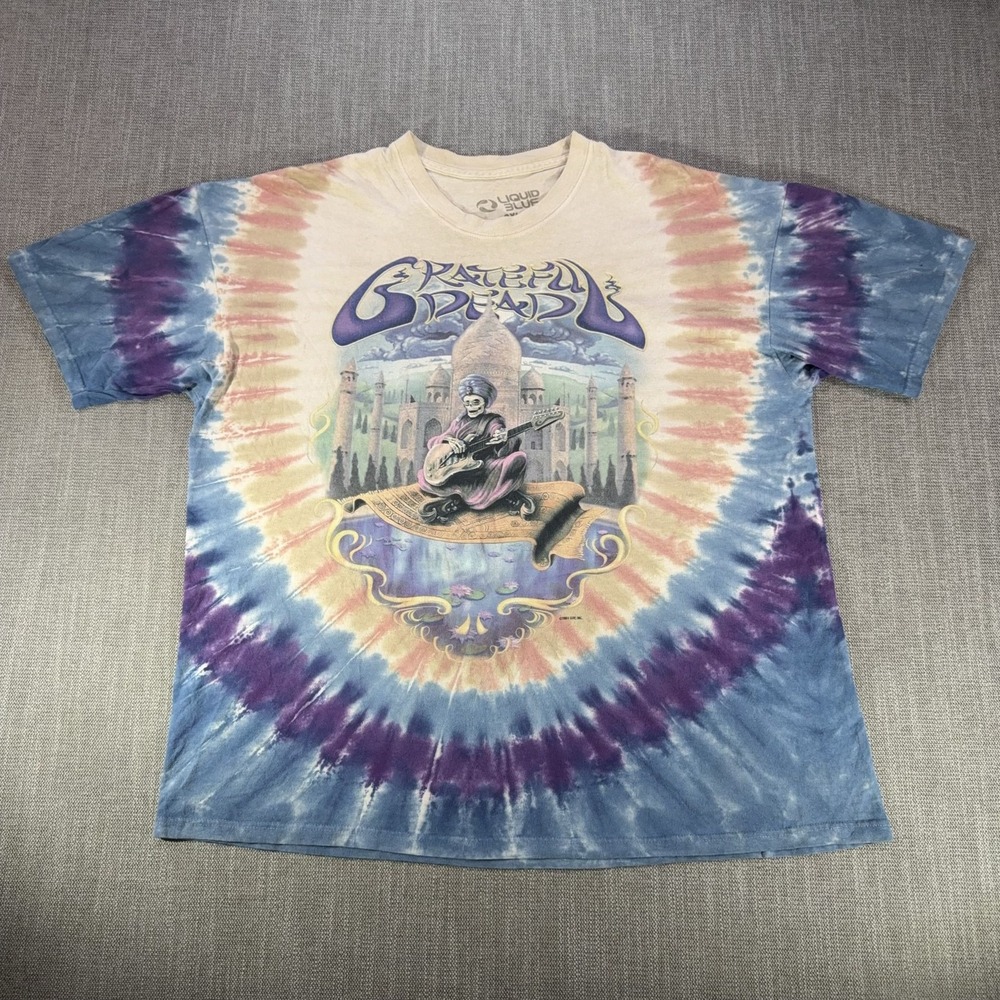Vintage Liquid Blue Grateful Dead Shirt Mens 2XL Tie Dye Magic Carpet Graphic